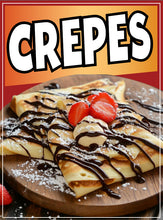 Load image into Gallery viewer, Crepes Sign Decal Window Sticker Truck Concession Vinyl Restaurant  Crepes Sign
