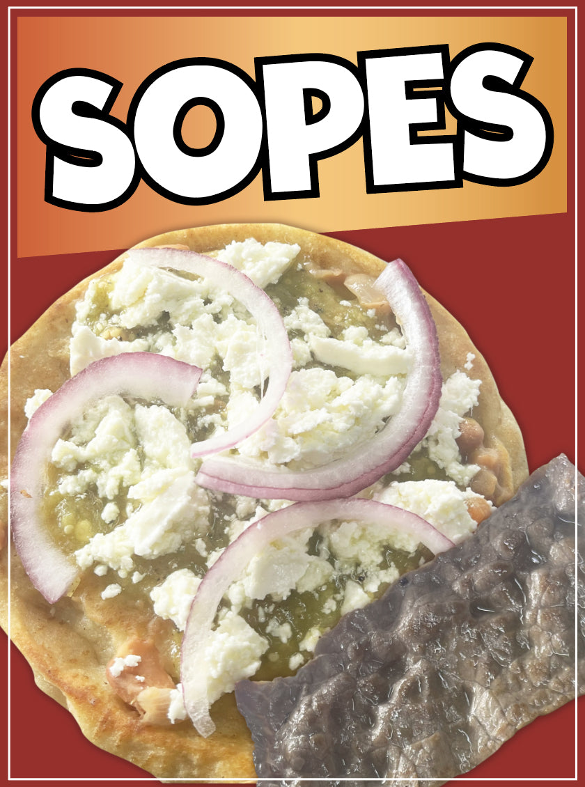 Sopes Decal Window Sticker Mexican Food Truck Concession Vinyl Restaurant #3