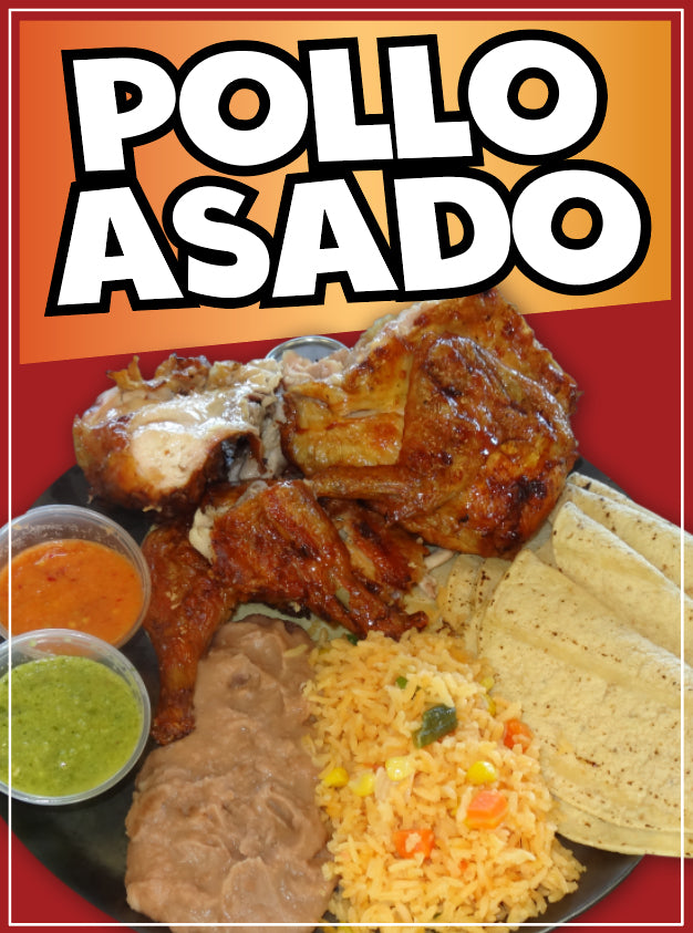 Pollo Asado Decal Window Sticker Mexican Food Truck Concession Vinyl Restaurant Pork Meat #3 Grilled Chicken