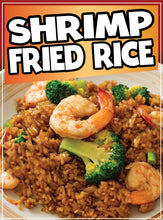 Load image into Gallery viewer, Shrimp Fried Rice Decal Window Sticker Food Truck Concession Vinyl Restaurant Sign Seafood Sign
