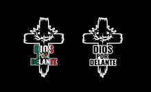 Load image into Gallery viewer, Dios por Delante Decal Car Window Vinyl Sticker Mexican Flag Trucking Sticker Christian Faith Cross Decal Jesus Crown #3
