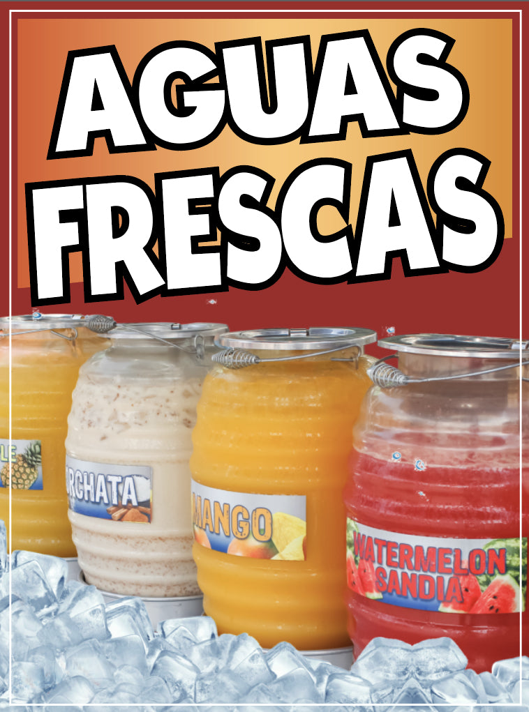 Aguas Frescas Decal Window Sticker Mexican Food Truck Concession Vinyl Restaurant Mexican Horchata