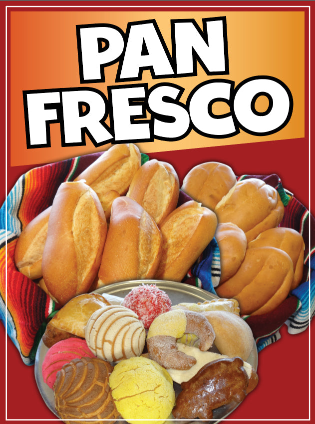 Pan Fresco Sticker Window DecalTruck Concession Vinyl Restaurant Wall poster Sticker Mexican Food Decal Bolillos Fresh Bread