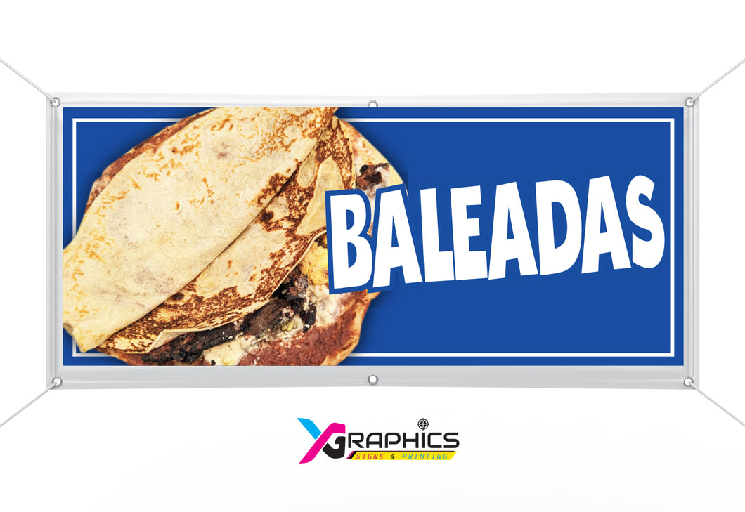 Baleadas Vinyl Banner advertising Sign Full color indoor outdoor Honduran Food