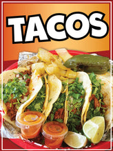 Load image into Gallery viewer, Tacos Sign Decal Window Sticker Mexican Food Truck Concession Vinyl Restaurant Taqueria Sign  #2
