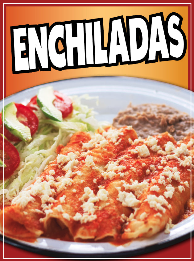 Enchiladas Decal Window Sticker Mexican Food Truck Concession Vinyl Restaurant