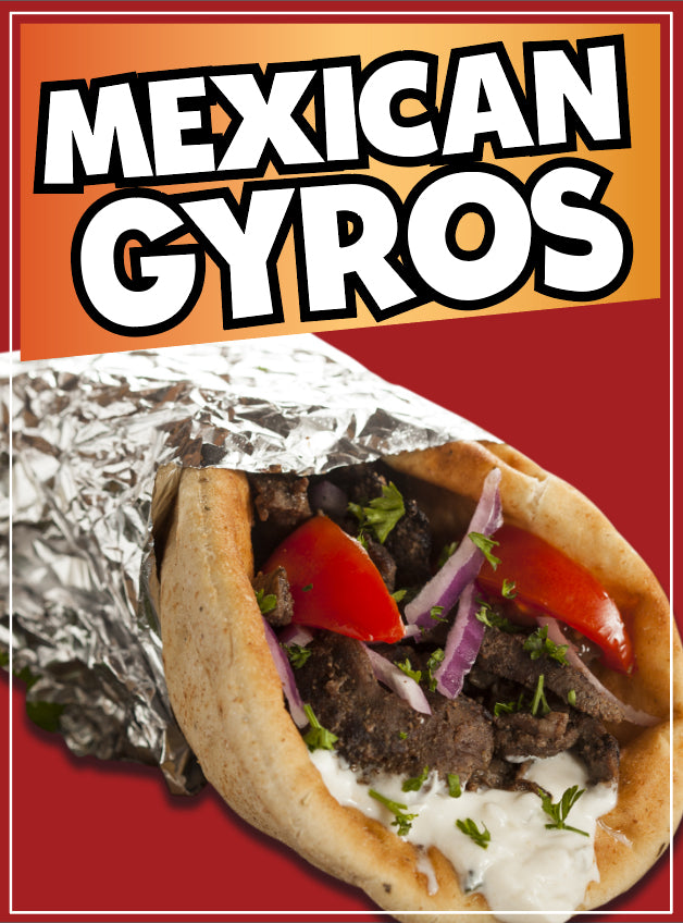 Mexican Gyros Decal Window Sticker Truck Concession Vinyl Restaurant M ...