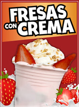 Load image into Gallery viewer, Fresas con Crema Sign Decal Window Sticker Truck Concession Vinyl Restaurant #2
