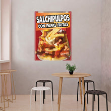 Load image into Gallery viewer, Salchipulpos con Papas Fritas Sticker Window Decal Truck Concession Vinyl Restaurant Wall poster Sticker Food Decal
