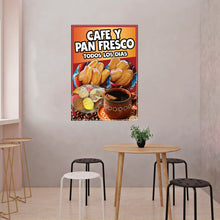 Load image into Gallery viewer, Cafe y Pan Fresco Sticker Window Decal  Food Truck Concession Vinyl Restaurant Wall poster Sticker Food Decal
