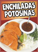 Load image into Gallery viewer, Enchiladas Potosinas Decal Window Sticker Mexican Food Truck Concession Vinyl Restaurant Comida Potosina
