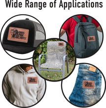 Load image into Gallery viewer, Dios por delante Faux Leather Patch – 3x2" Brown Leather Iron-On for Jackets, Vests #2
