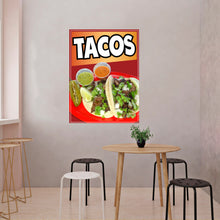 Load image into Gallery viewer, Tacos Sign Decal Window Sticker Mexican Food Truck Concession Vinyl Restaurant Taqueria Sign  #3
