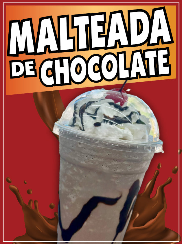 Malteada de Chocolate Sign Decal Window Sticker Truck Concession Vinyl Restaurant Chocolate Shake Sign