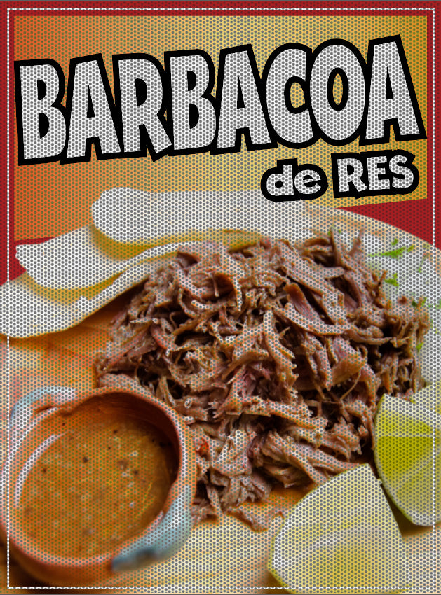 Barbacoa de Res PERFORATED Window Graphic Decal Sticker Perforated Vinyl Mexican Food