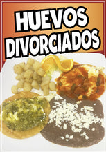 Load image into Gallery viewer, Huevos Divorciados Decal Window Sticker Mexican Food Truck Concession Vinyl Restaurant
