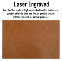 Load image into Gallery viewer, Dominguez Faux Leather Patch – 3x2" Brown Leather Iron-On for Jackets, Vests Dominguez Mexican Flag Eagle Aguilar Mexicana
