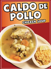 Load image into Gallery viewer, Caldo de Pollo Sticker Window Decal Truck Concession Vinyl Restaurant Wall poster Sticker Food Decal Mini Chicken Soup Signs #2
