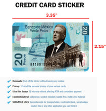 Load image into Gallery viewer, AMLO - Credit Card Skin Cover Vinyl Stickers (4 Pack) - Mexican PRESIDENT 20 Pesos
