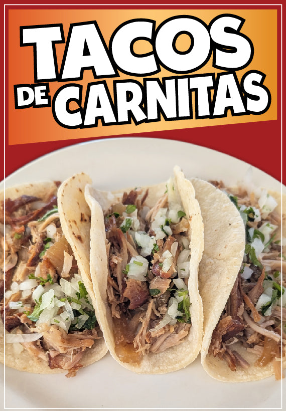 Tacos de Carnitas Sticker Window Decal Truck Concession Vinyl Restaurant Wall poster Sticker Mexican Food Decal (Copy)