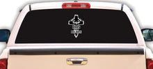 Load image into Gallery viewer, Dios por Delante Decal Car Window Vinyl Sticker Mexican Flag Trucking Sticker Christian Faith Cross Decal Jesus Crown #3
