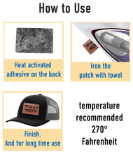 Load image into Gallery viewer, Trakas HDSPM Faux Leather Patch – 3x2" Brown Leather Iron-On for Jackets, Vests
