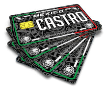 Load image into Gallery viewer, Castro Credit Card Skin Cover Vinyl Stickers (4 Pack) -Mexican Decal Mexico Car Plate adhesive Castro
