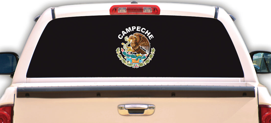 Campeche Mexican Flag Eagle States Aguila Decal Car Window Laptop Vinyl Sticker Escudo