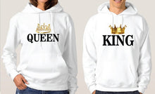Load image into Gallery viewer, King and Queen HOODIE Matching Hoodie for Couples dating, love Black His and Her matching Love boyfriends
