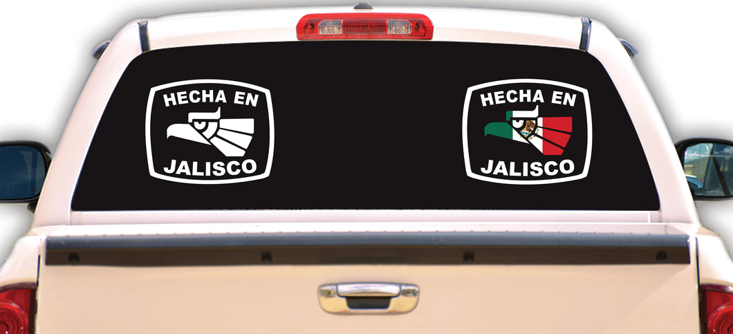 Hecha en Jalisco letters Decal Car Window Laptop Flag Vinyl Sticker Mexico JAL Mexican Sticker, Trucking, Trokiando Trucks decal MX Mex