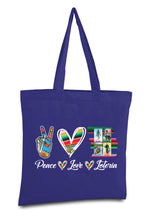 Load image into Gallery viewer, Peace Love Loteria Tote Bag Mexican Card Bingo Illustration Reusable Tote Bag
