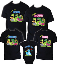 Load image into Gallery viewer, Dinosaur t shirt Birthday Matching Party Family Kid Tshirt Mom, dad, sister 2
