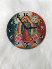 Load image into Gallery viewer, Virgin of Guadalupe Wall Clock | Virgen Clock | Guadalupana wall clock lupita | Virgen de Guadalupe reloj | jesus mother clock
