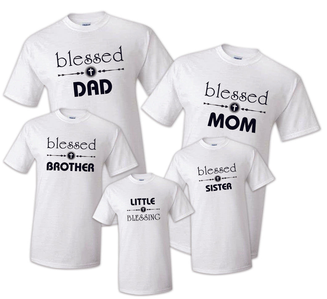 Blessed t shirt Matching Party Family Kid Tshirt Mom, dad, sister Faith God