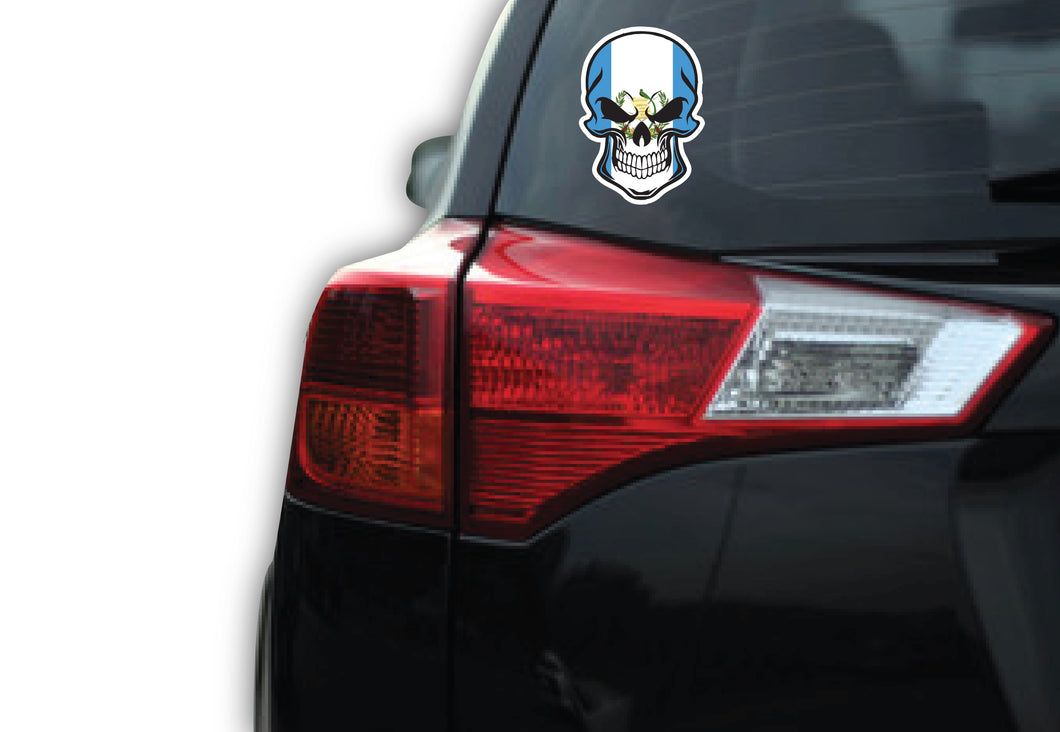 Guatemala Skull Decal Car Window Laptop Vinyl Sticker Human Skeleton Dead Guatemalan decal Centroamericano Flag sticker decal