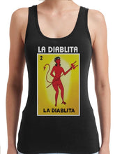 Load image into Gallery viewer, La Diablita VNECK / TANK TOP Loteria Mexican Bingo Short Sleeve V-Neck Shirt Women&#39;s Racer back
