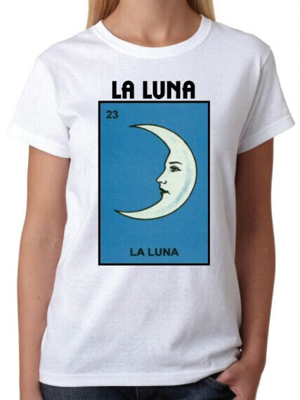 La Luna TSHIRT / RAGLAN Loteria Mexican Bingo Short Sleeve T-Shirt / Raglan