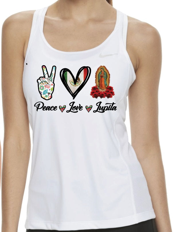 Peace, Love, Lupita Shirt, Guadalupe Shirt, Virgin Mary Tank Top,