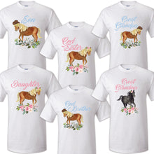 Load image into Gallery viewer, Horse Birthday T Shirt Family matching celebration reunion party tee kid Farm
