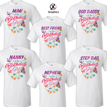 Load image into Gallery viewer, Butterfly Family T-shirt Birthday Matching Party Celebration Reunion Tee Mom
