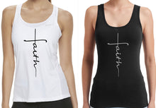Load image into Gallery viewer, Faith V-Neck/Tank Top, Jesus, Christian Shirt, Faith Shirt, Vertical Cross, Cross, Faith
