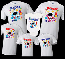 Load image into Gallery viewer, Astronaut Family Matching Birthday Party T-shirts Celebration Reunion Space moon
