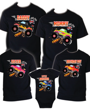 Load image into Gallery viewer, Monster TrucK Family T-shirt Birthday Matching Party Celebration Reunion Jam
