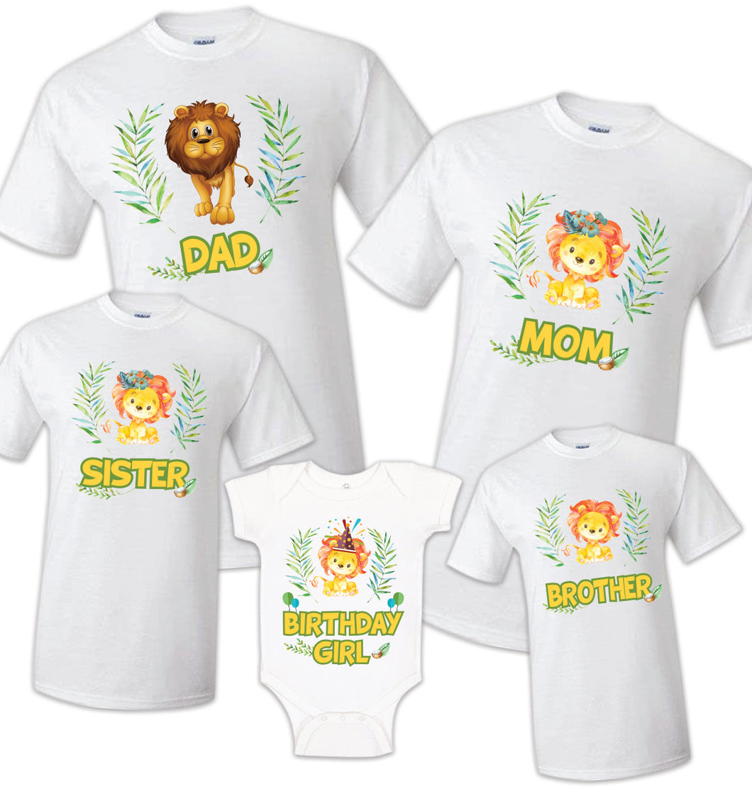 Lion Birthday T Shirt Family matching celebration reunion party tee kid Jungle