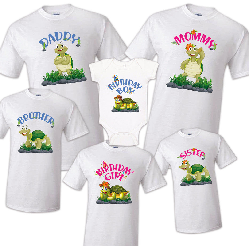 Turtle Family Matching Birthday Party T-shirts Shirt Celebration Reunion Kids