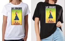 Load image into Gallery viewer, La Virgen T shirt Loteria T-Shirt / Raglan Mexican Bingo Funny woman Lottery Game
