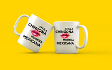 Load image into Gallery viewer, Chula Chingona Mugs Mexicana Mug Lips Mug Coffee drink mug Latina Spanish taza
