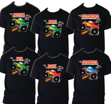 Load image into Gallery viewer, Monster TrucK Family T-shirt Birthday Matching Party Celebration Reunion Jam
