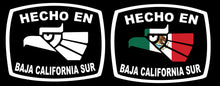 Load image into Gallery viewer, Hecho en Baja California Sur letters Decal Car Window Laptop Flag Vinyl Sticker Mexico SLP Mexican Sticker, Trucking, Trokiando Trucks MX

