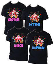 Load image into Gallery viewer, Circus Family Birthday Shirts, Birthday Boy Birthday Tee Shirt Carnival Bodysuit
